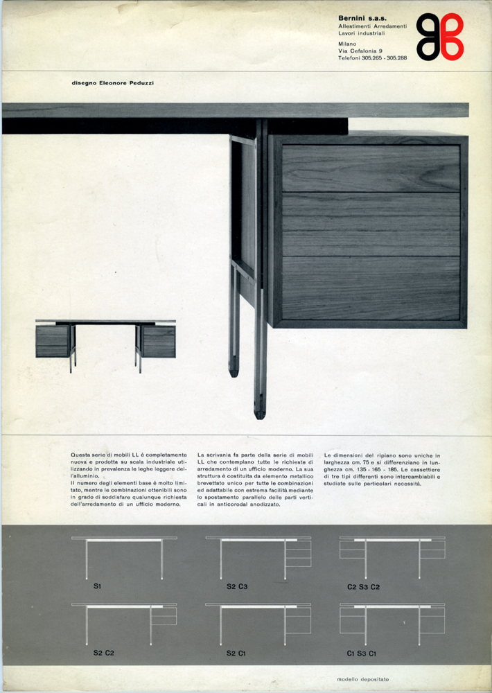 Mobili in Lega Leggera per ufficio  Büromöbel Prod. Bernini, 1959